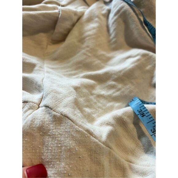 J. Crew Fleece Jogger Pants Beige Size M Tapered Drawstring - Picture 11 of 11